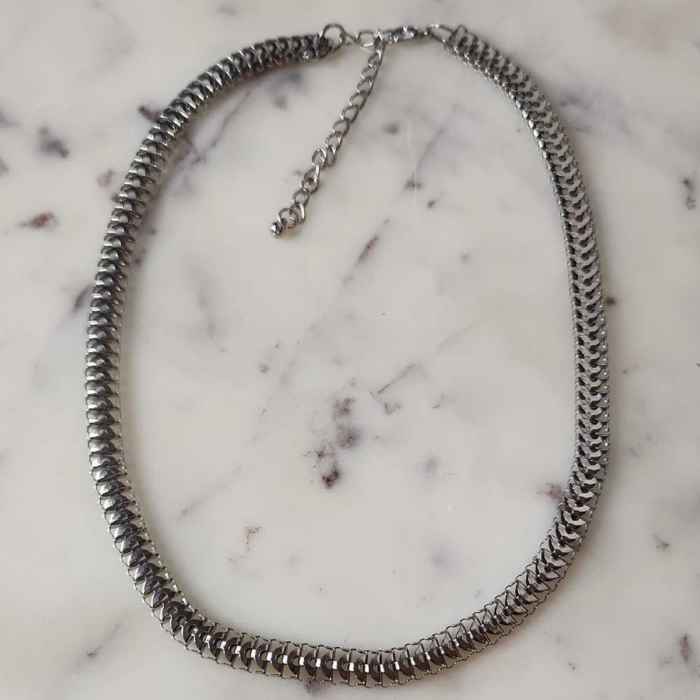 Silvertone Minimalist Adjustable Necklace